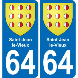 64 Saint-Jean-le-Vieux sticker plate registration city
