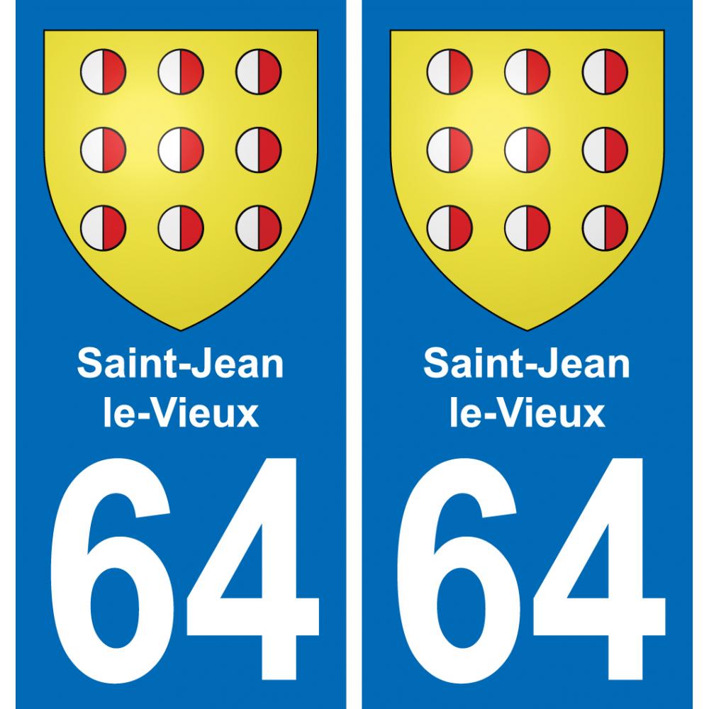64 Saint-Jean-le-Vieux adesivo piastra di registrazione city