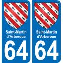 64 Saint-Martin-d'Arberoue sticker plate registration city