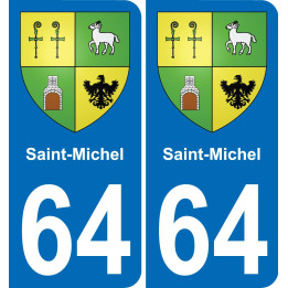64 Saint-Michel placa etiqueta de registro de la ciudad