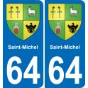 64 Saint-Michel sticker plate registration city