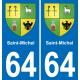 64 Saint-Michel adesivo piastra di registrazione city