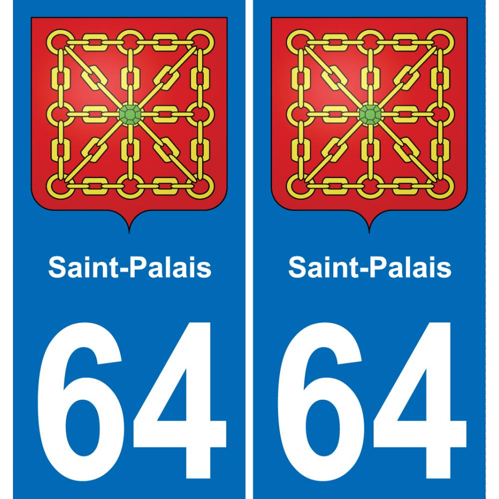 64 Saint-Palais sticker plate registration city