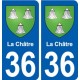 36 La Châtre autocollant plaque stickers ville