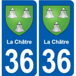 36 La Châtre autocollant plaque stickers ville