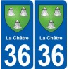 36 La Châtre autocollant plaque stickers ville