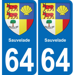 64 Sauvelade sticker plate registration city