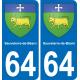 64 Sauveterre-de-Béarn sticker plate registration city