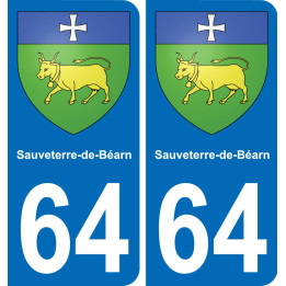 64 Sauveterre-de-Béarn sticker plate registration city
