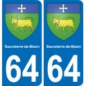 64 Sauveterre-de-Béarn sticker plate registration city