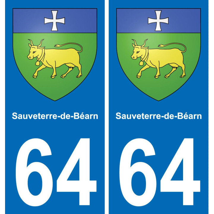 64 Sauveterre-de-Béarn sticker plate registration city