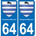 64 Sévignacq-Meyracq sticker plate registration city