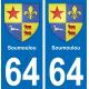 64 Soumoulou sticker plate registration city