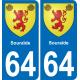 64 Souraïde sticker plate registration city