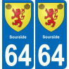 64 Souraïde sticker plate registration city