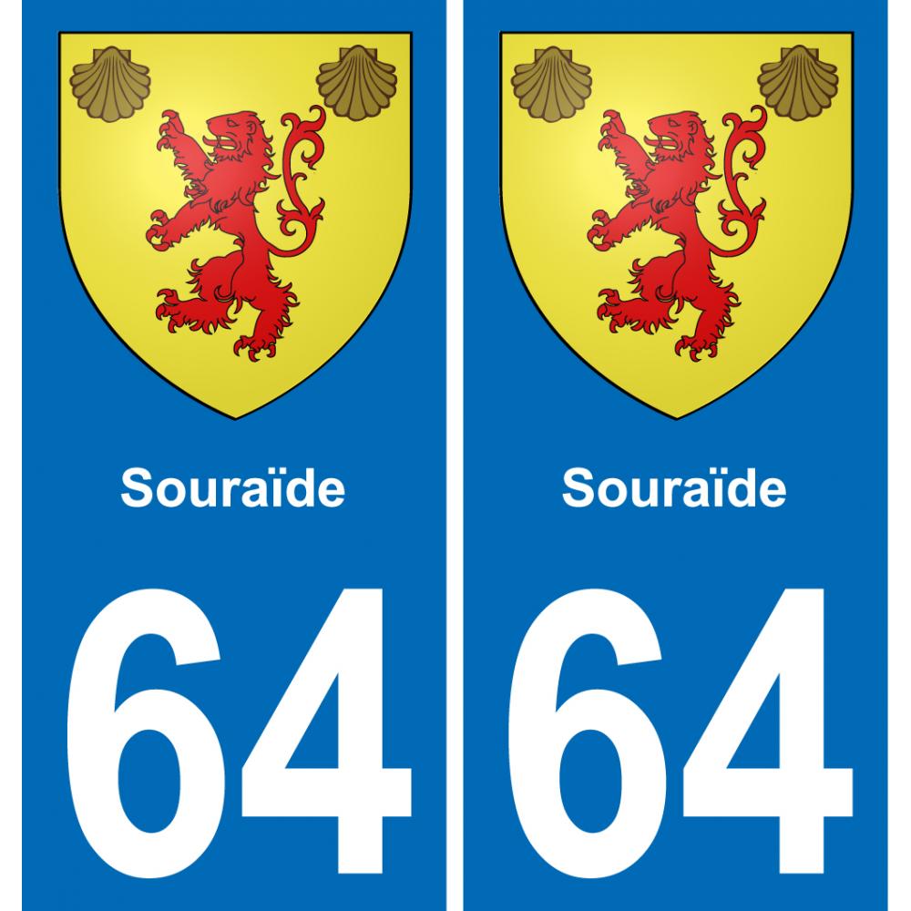 64 Souraïde sticker plate registration city