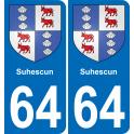 64 Suhescun sticker plate registration city