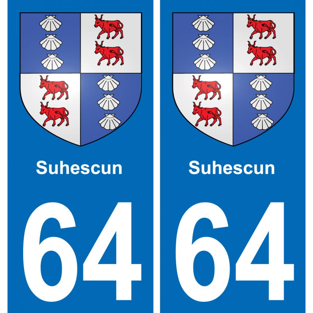 64 Suhescun sticker plate registration city