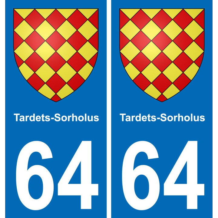 64 Tardets-Sorholus autocollant sticker plaque immatriculation auto ville