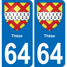64 Thèze -aufkleber plakette ez stadt