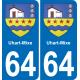 64 Uhart-Mixe adesivo piastra di registrazione city