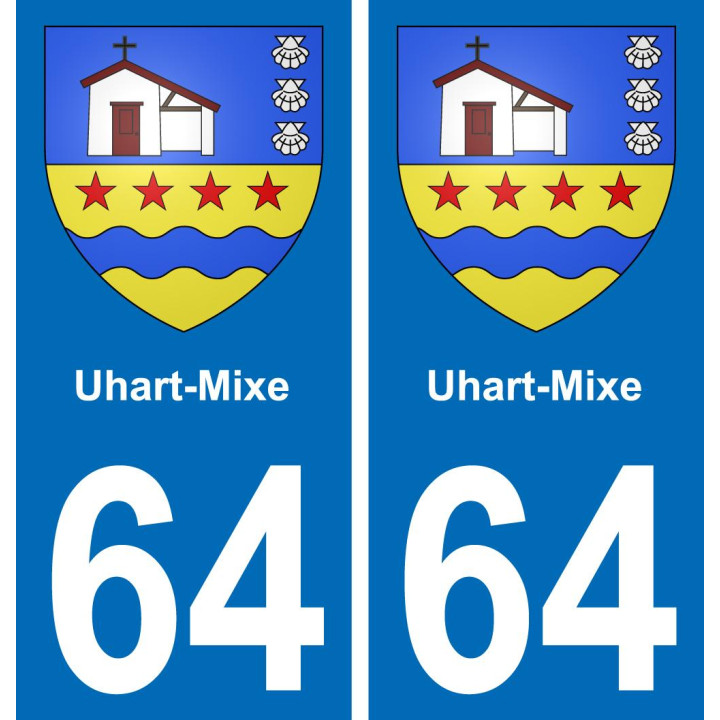 64 Uhart-Mixe sticker plate registration city