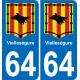 64 Vielleségure sticker plate registration city