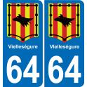 64 Vielleségure autocollant sticker plaque immatriculation auto ville