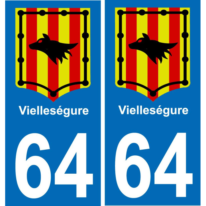 64 Vielleségure placa etiqueta de registro de la ciudad