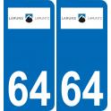 64 Laruns logo sticker plate registration city