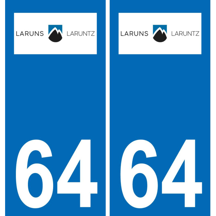 64 Laruns logo autocollant plaque immatriculation auto ville sticker
