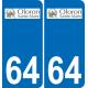64 Oloron-Sainte-Marie logo autocollant plaque immatriculation auto ville sticker
