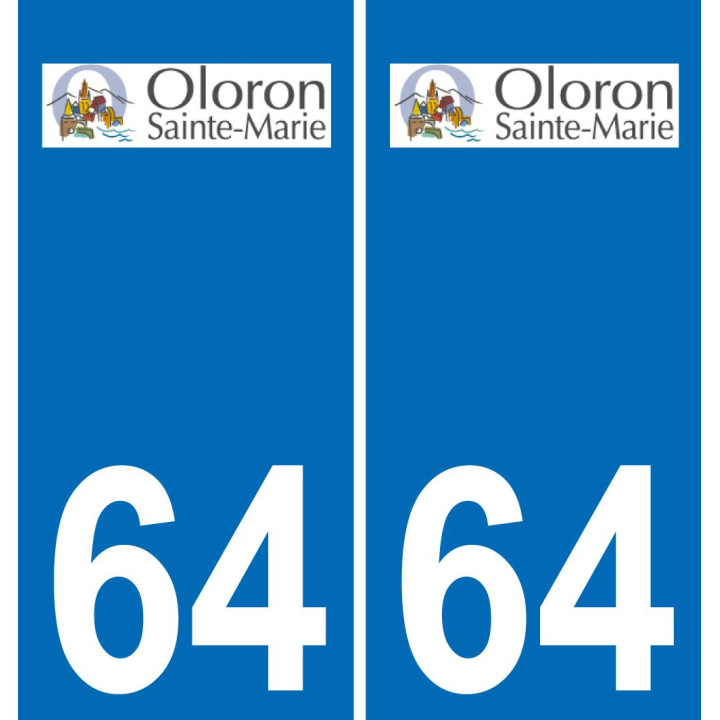 64 Oloron-Sainte-Marie logo autocollant plaque immatriculation auto ville sticker