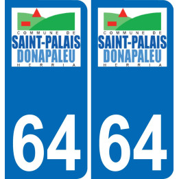 64 Saint-Palais logo sticker plate registration city