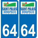 64 Saint-Palais logo sticker plate registration city