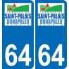 64 Saint-Palais logo autocollant plaque immatriculation auto ville sticker