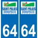 64 Saint-Palais logo sticker plate registration city