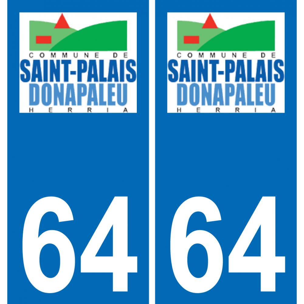 64 Saint-Palais logo sticker plate registration city