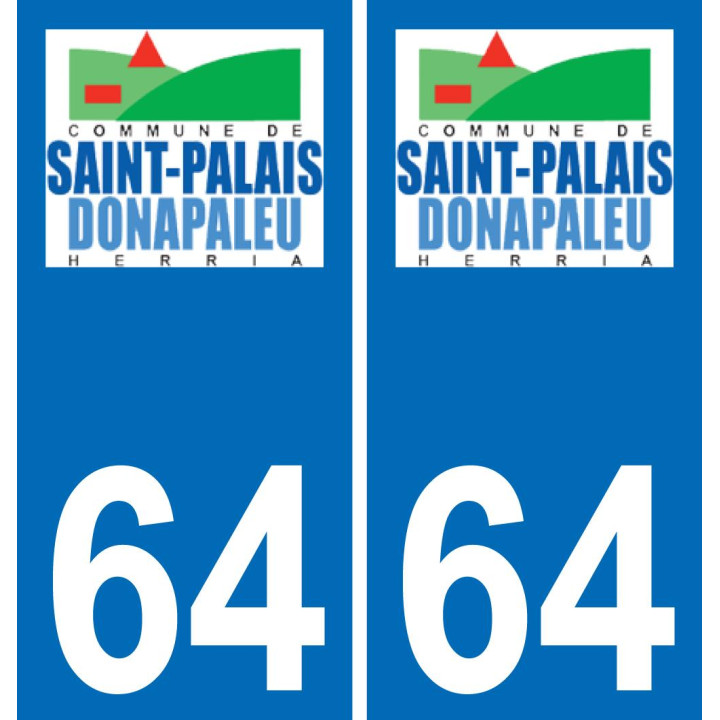 64 Saint-Palais logo sticker plate registration city