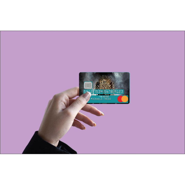 Autocollant Trône de Fer Game of Thrones GOT numéro 2 carte bleue carte bancaire CB adhésif sticker