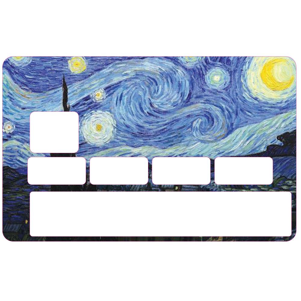 Autocollant La nuit étoilée Vincent Van Gogh numéro 13 carte bleue carte bancaire CB adhésif sticker