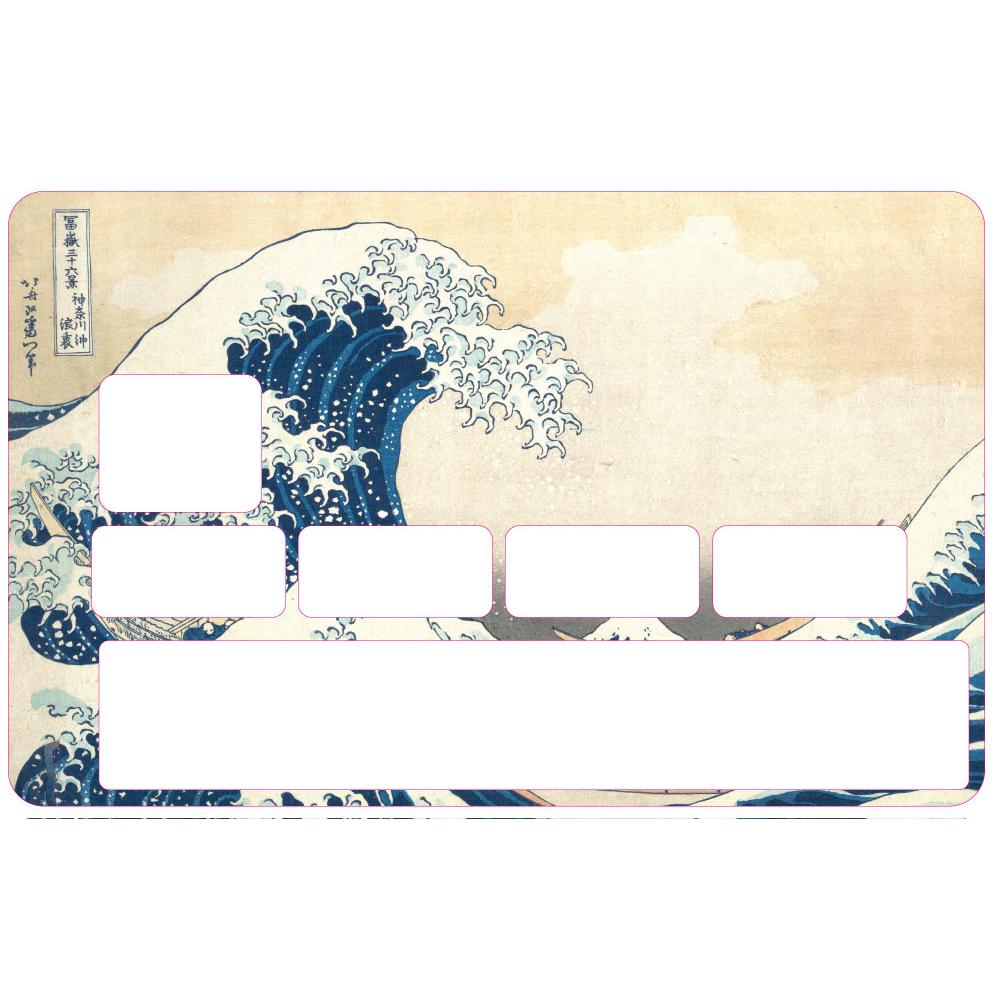 Autocollant Tsunami de Hokusai numéro 08 carte bleue carte bancaire CB adhésif sticker