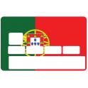 Autocollant drapeau Portugal numéro 12 carte bleue carte bancaire CB adhésif sticker