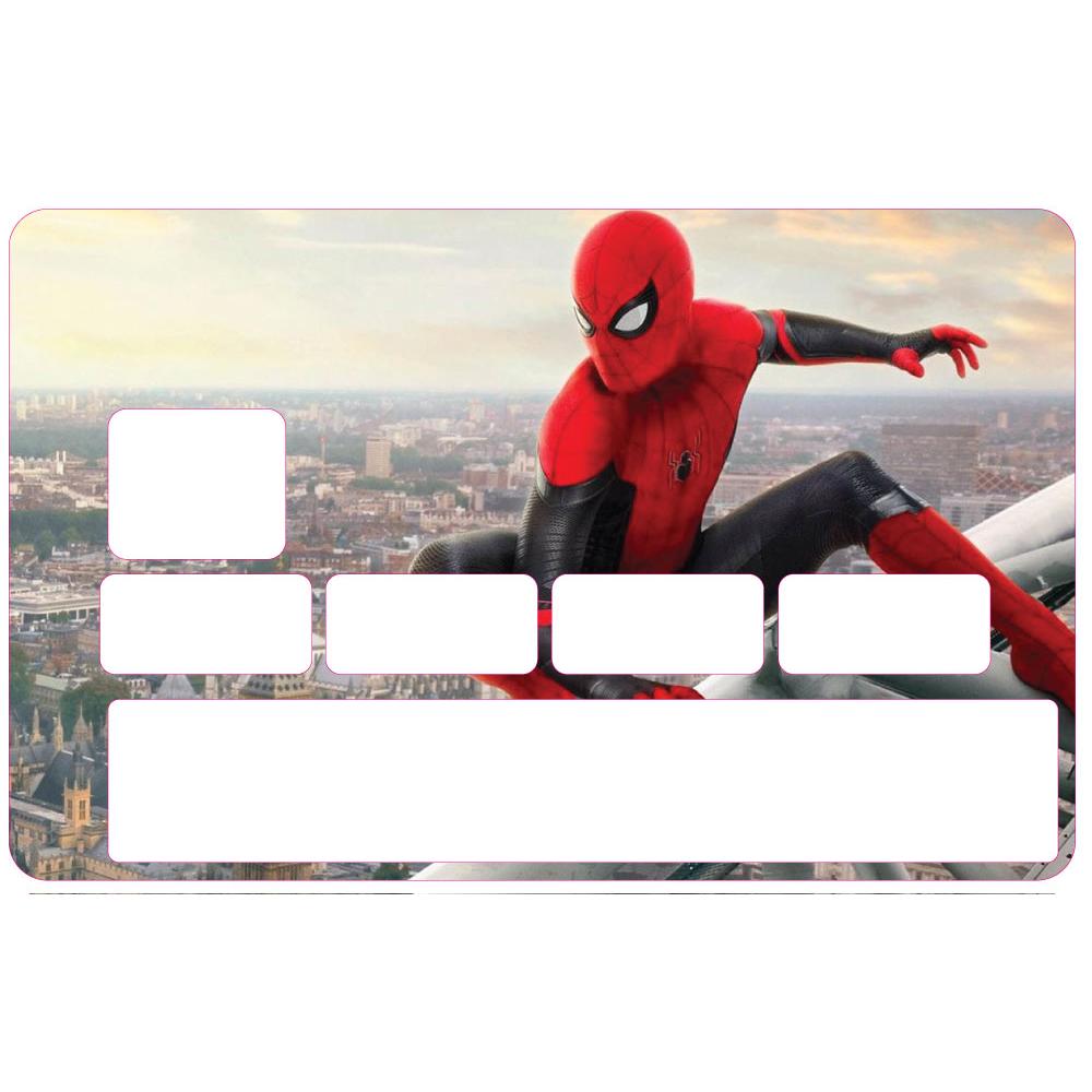 Autocollant Spiderman Far from Home FFH Marvel MCU Sony numéro 77 carte bleue carte bancaire CB adhésif sticker