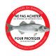 Poisson en danger ne pas acheter bar pêche poissonnerie autocollant sticker logo489