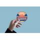 Combi palmier couché de soleil plage océan mer oiseaux autocollant sticker logo3694