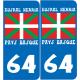 64 Pau logo adesivo piastra di registrazione city