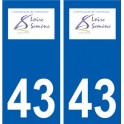 43 Saint-Just-Malmont logo autocollant plaque immatriculation ville