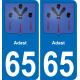 65 Adast autocollant sticker plaque immatriculation auto ville