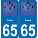 65 Adast sticker plate registration city
